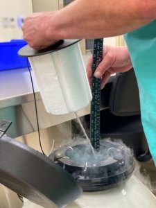 Checking levels of liquid nitrogen in cryotanks