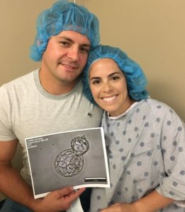 Samantha & Matt on their embryo transfer day
