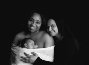 Ashanti and Bianca with baby Chandler